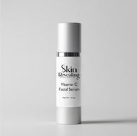 Skin Revealing Vitamin C Facial Serum in silver airless pump bottle