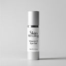 Vitamin C eye gel bottle on a gray background